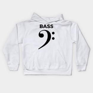 Bass Clef - Funny Music Puns Text On Top Kids Hoodie